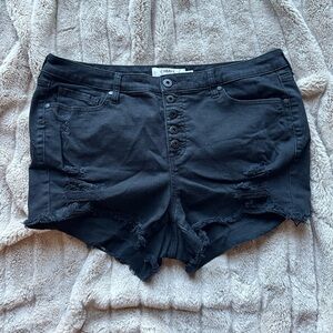 Black Button Fly Torrid Denim Shorts ✨